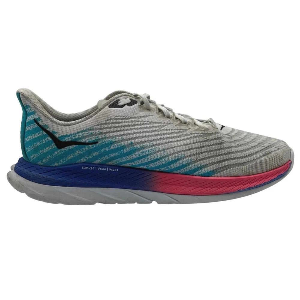Hoka Mach 5 Men's Size 12 D Running Shoes White Blue Pink PROFLY+1127893 WSBB‎